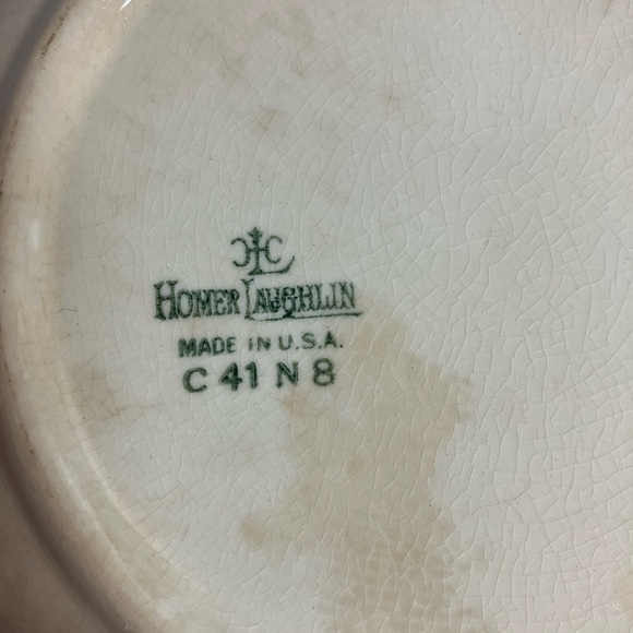 Homer Laughlin Cream Floral Dinner Bowl - Picture 5 of 6